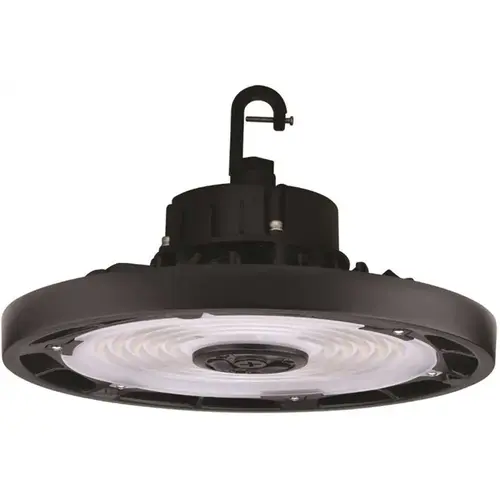 1.5 ft. 750-Watt Equivalent 240-Watt Integrated LED Dimmable Black Round UFO High Bay Light Fixture CCT Lumen Selectable Color/Finish Family