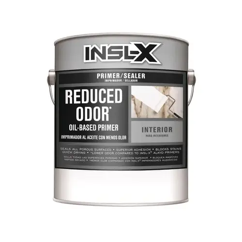 Primer Reduced Odor White Flat Oil-Based Alkyd 1 gal White - pack of 4