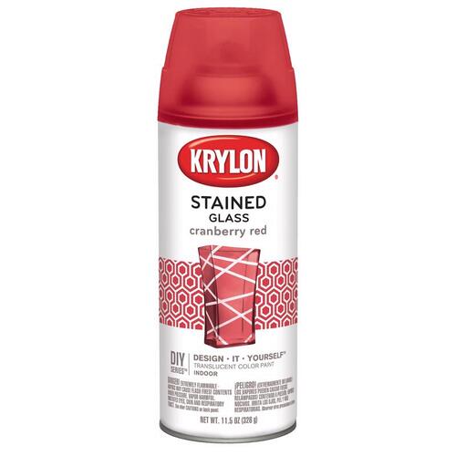 KRYLON K09026000 Spray Paint Stained Glass Translucent Cranberry Red 11 ...