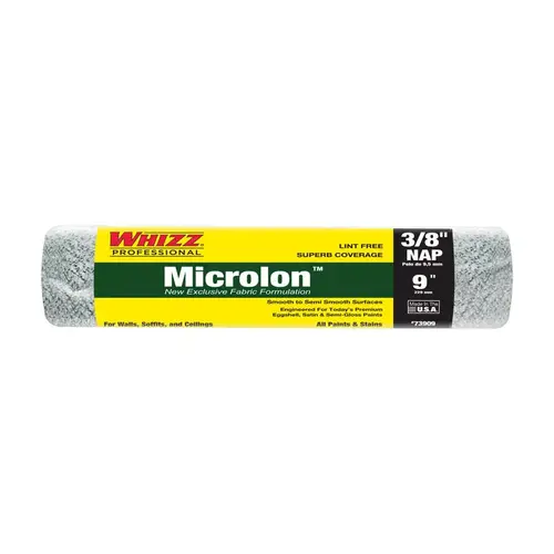 Paint Roller Cover Microlon 9" W X 3/8" Cage Green/White