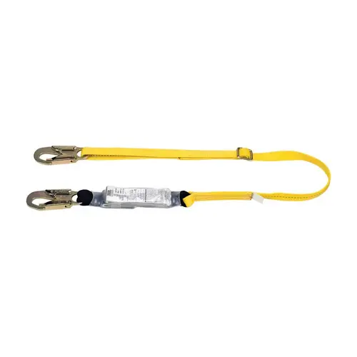 Shock Absorbing Lanyard Workman Unisex Polyester Yellow Yellow