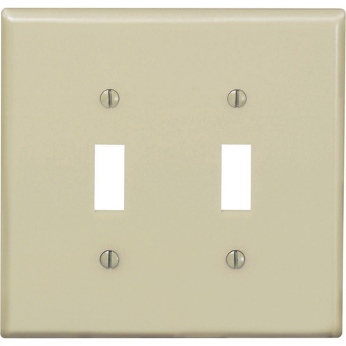 Wall Plate Ivory 2 gang Nylon Toggle Ivory - pack of 25