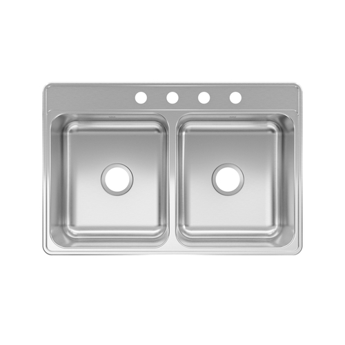 Franke CDLA3322-7-4N Kitchen Sink Kindred Stainless Steel Top Mount 33" W X 22" L Double Bowl