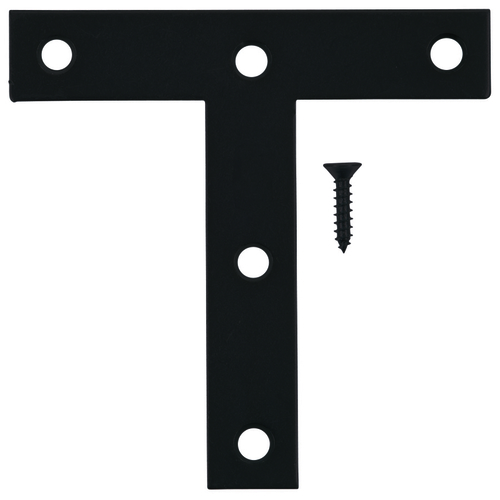 T-Plate 4" H X 4" W X 4" L Black Steel Black - pack of 20