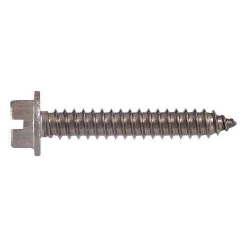 Sheet Metal Screws No. 12 X 2" L Slotted Hex Head Zinc-Plated