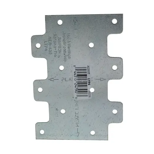 Tie Plate 4.3" H X 0.1" W X 3" L Galvanized Steel Galvanized