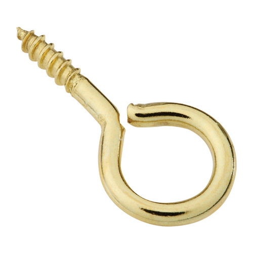 V2015 #12 x 1-3/16" Screw Eye - pack of 5 - Polished Brass