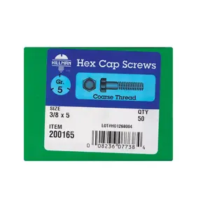 Hillman 3/8 in. D X 4 in. L Heat Treated Zinc Steel Hex Head Cap Screw 50 pk Hillman 3/8 in. D X 4 in. L Heat Treated Zinc Steel Hex Head Cap Screw 50 pk