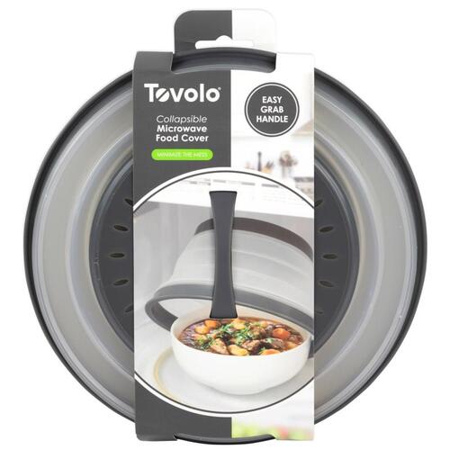 Tovolo 47003-200 Microwave Collapsible Food Cover 7.83" W X 7.83" L Gray/White Plastic Gray/White