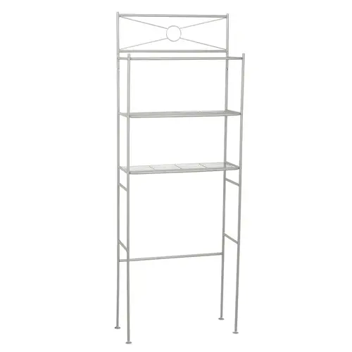 Bathroom Spacesaver, 3-Shelf, Steel, Nickel