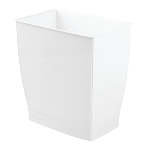 Wastebasket Mono 2.5 gal White Plastic Rectangular White