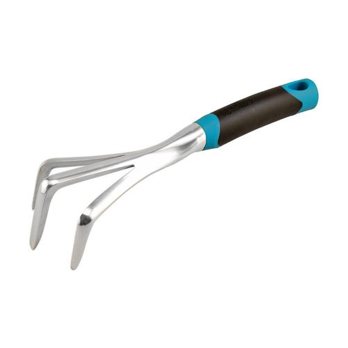 Radius Garden 15320 Hand Cultivator Dig 3 Tine Aluminum 5" Poly Handle Blue