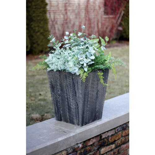 Planter Farmington 18" H X 16" W X 16" D Resin Farmhouse Gray Gray