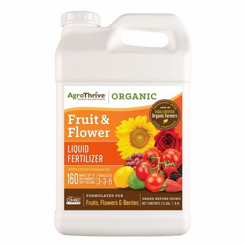 AgroThrive ATFF1320-XCP2 Fertilizer Organic Flowers/Fruits/Vegetables 3-3-5 2.5 gal - pack of 2