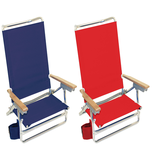 Rio Brands SC590-2817PK4 Folding Chair 5-Position Assorted Beach