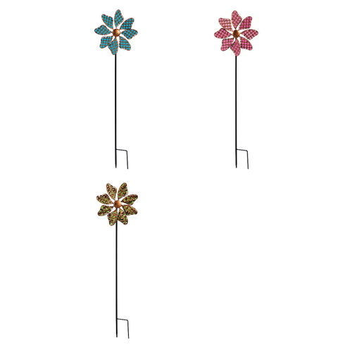 Outdoor Garden Stake Multicolored Iron 33" H Multicolored