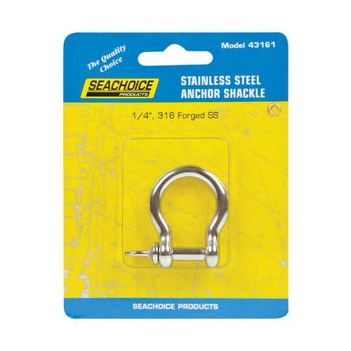 Shackle Polished Stainless Steel 1" L X 1/4" W Polished