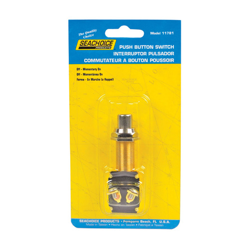 Seachoice 11781 Push Button Starter/Horn Switch Brass