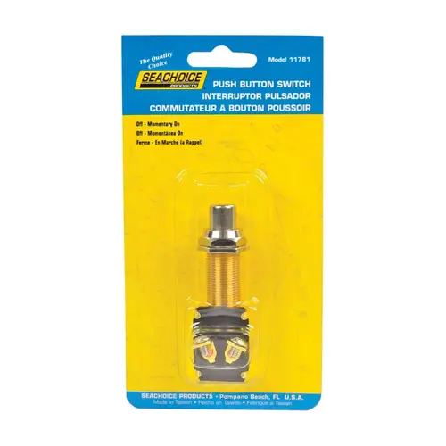 Seachoice 11781 Push Button Starter/Horn Switch Brass