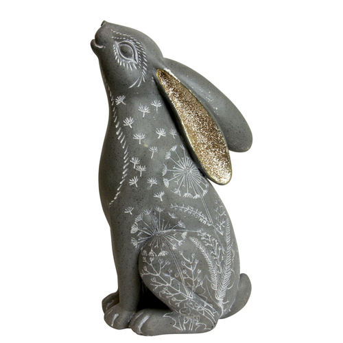 Exhart 16899-XCP3 Garden Statue Resin Gray 11.5" Carved Rabbit Gray - pack of 3