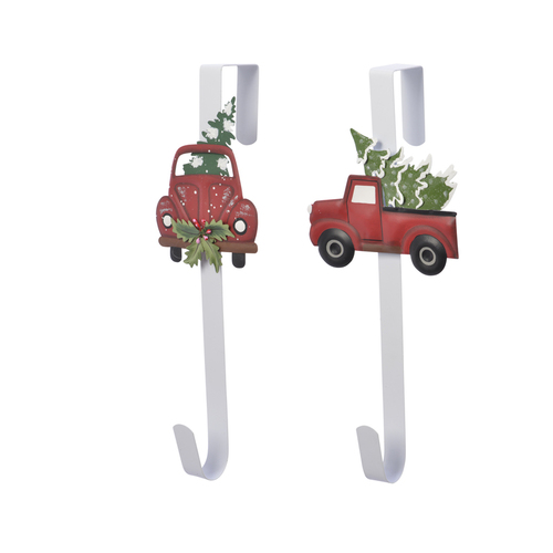 Wreath Hanger Red Pickup Truck with Tree - pack of 24