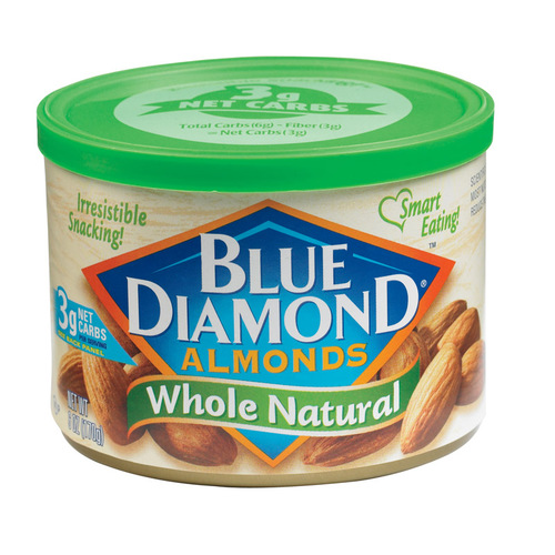 Blue Diamond 636972 Almonds Whole Natural 6 oz Can