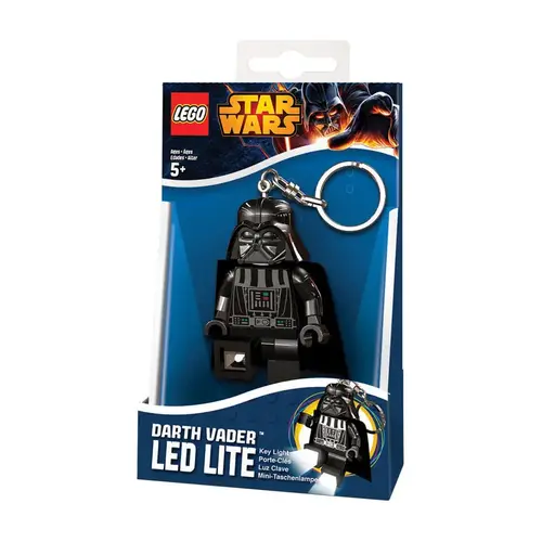 Keychain w/LED Light Star Wars Darth Vader 2" D Plastic Black Loop Black