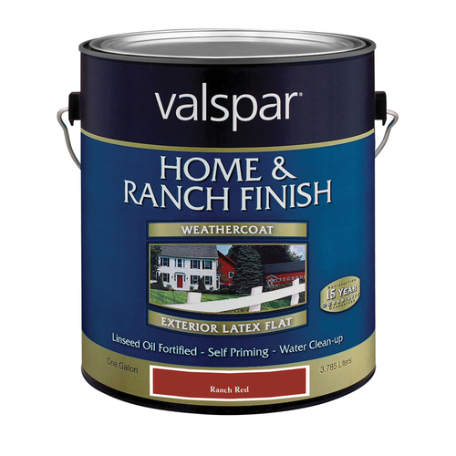 Valspar 018.5221-10.007 Barn And Fence Paint Flat Ranch Red 1 Gal Ranch Red