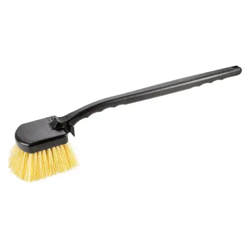 Harper 854 Gong Brush 4" W Hard Bristle 20" Plastic Handle Black/Brown