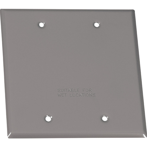 Sigma Engineered Solutions 14340 Flat Box Cover Square Steel 2 gang Wet Locations Gray