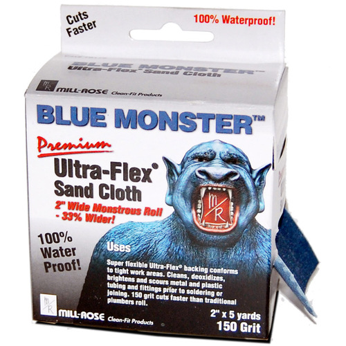 Mill Rose 70172 Sanding Cloth Blue Monster Ultra-Flex 5 yd L X 2" W 150 Grit Aluminum Oxide