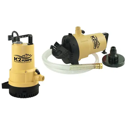 Utility Pump Duo 2-in-1 1/4 HP 1600 gph Thermoplastic Switchless Switch Dual Suction AC