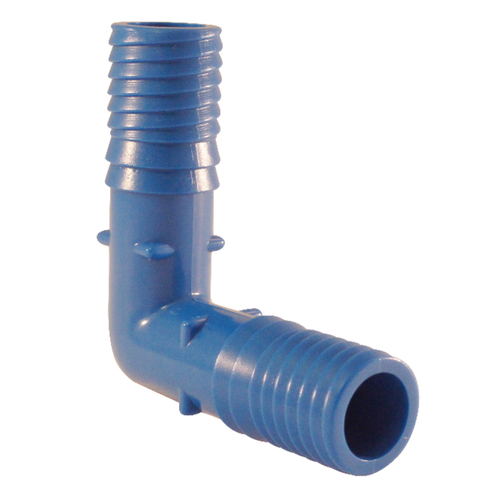 Elbow Blue Twister 3/4" Insert in to X 3/4" D Insert Acetal