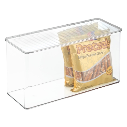 iDesign Hinged-Lid Stackable Box - Clear - 13-1/2 x 5-3/4 x 7 H - L (Large)