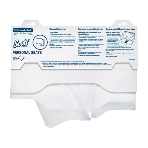 SCOTT 07410 Flushable Toilet Seat Covers Pro 1 Rolls 125 sheet 18" White
