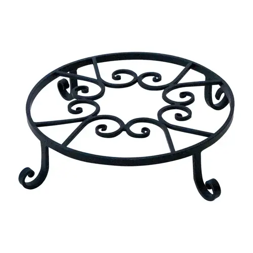 Planter Trivet 2" H X 10" W Steel Black Black