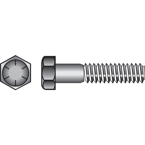 Hex Head Cap Screw 3/8" D X 4-1/2" L Heat Treated Steel Heat Treated