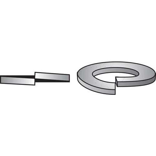 Split Lock Washer 1/2" D Zinc-Plated Steel Zinc-Plated