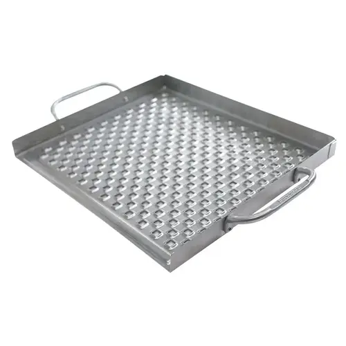 11 In. W. x 16 In. L. Stainless Steel Grill Topper Tray Silver