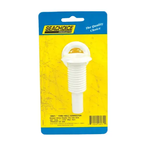 Seachoice 18031 Thru Hull Connector Polished Plastic 5/8" W Polished