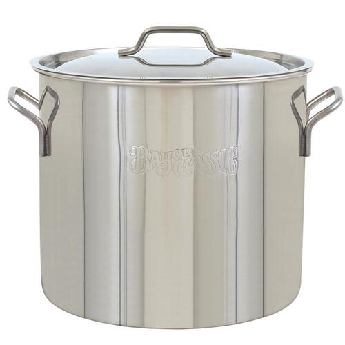 Grill Stockpot Stainless Steel 30 qt 13.9" L X 13.9" W Silver