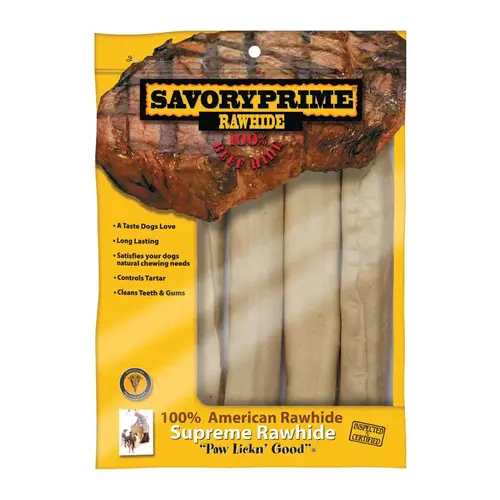 Savory Prime 991 Rawhide Bone Large Adult Beef 10" L White