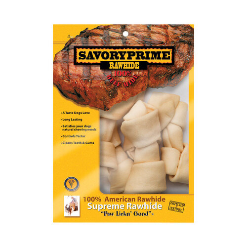 Savory Prime 996 Knotted Bone Supreme Medium Adult Rawhide 6-7" L