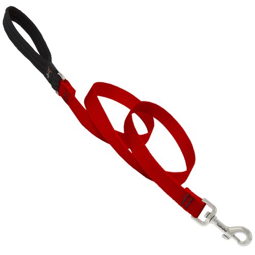 Lupine Pet 22509 Leash Basic Solids Red Red Nylon Dog Red