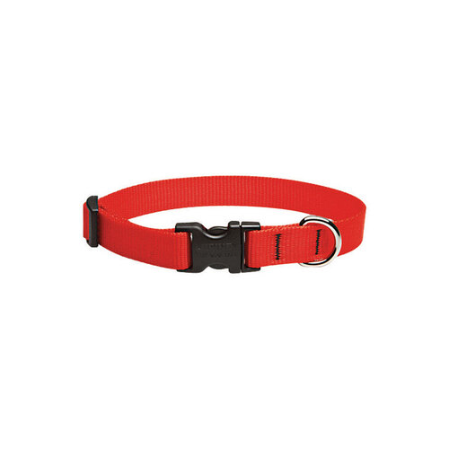 Lupine Pet 22501 Adjustable Collar Basic Solids Red Red Nylon Dog Red