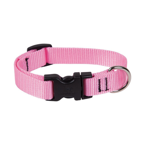 Adjustable Collar Basic Solids Pink Pink Nylon Dog Pink