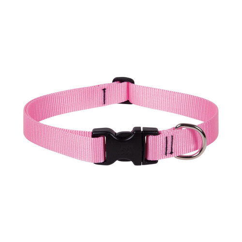Lupine Pet 57553 Adjustable Collar Basic Solids Pink Pink Nylon Dog Pink