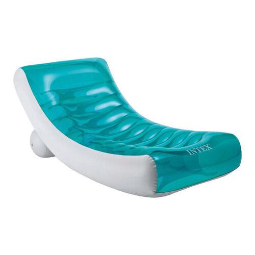 Pool Float Rockin' Blue/White Vinyl Inflatable Lounge Blue/White