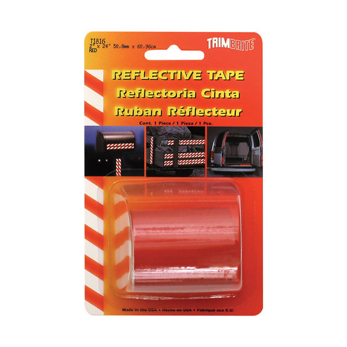 Trim Brite T1816 Reflective Tape 2" W X 24" L Red Red