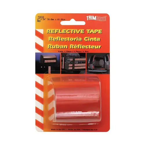Trim Brite T1816 Reflective Tape 2" W X 24" L Red Red